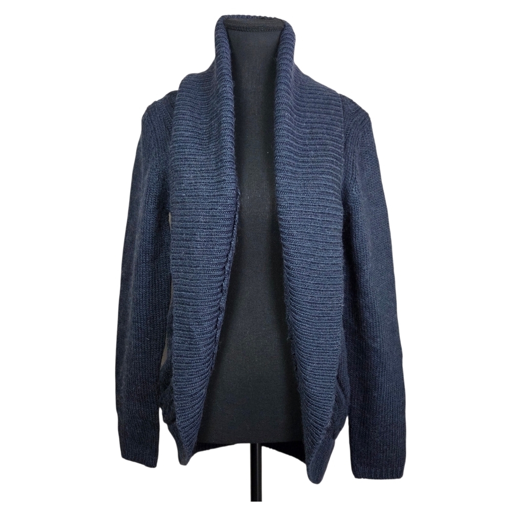 Joe Fresh Wool Blend Women's Open Cardigan In Blue Size Med